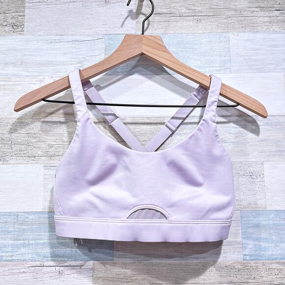 VSX Victorias Secret X Back Sports Bra Purple Mesh Soft Cups Womens Small - Picture 1 of 6